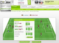 Die Aufstellung im Goalstar Browsergame