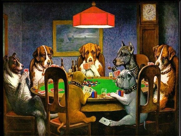 Hunde beim Poker spielen - tierische Profi-Pokerspieler