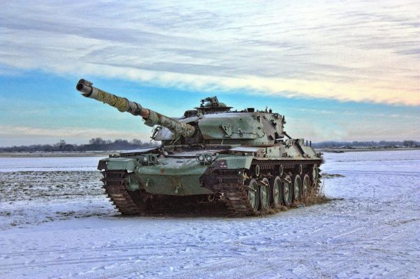 Panzer in der freien Natur im Winter